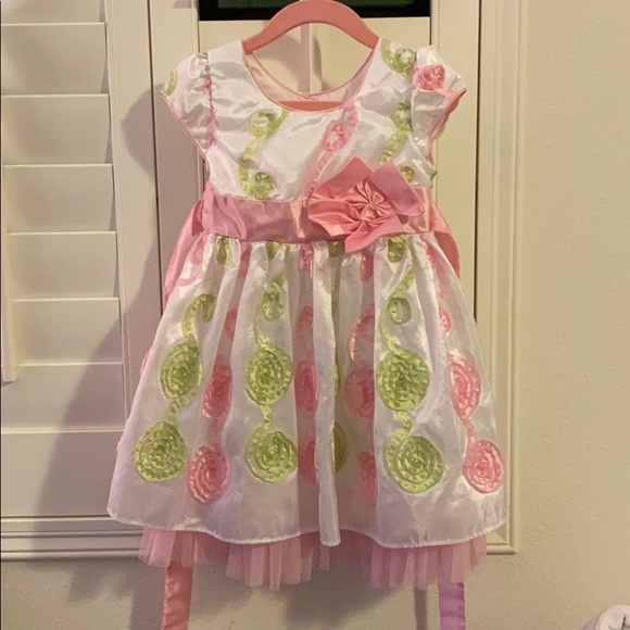 Toddler girls pink and white flower tutu dress - Picture 2 of 4